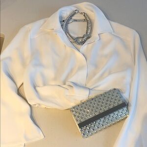 Zara Cream Cropped Blouse